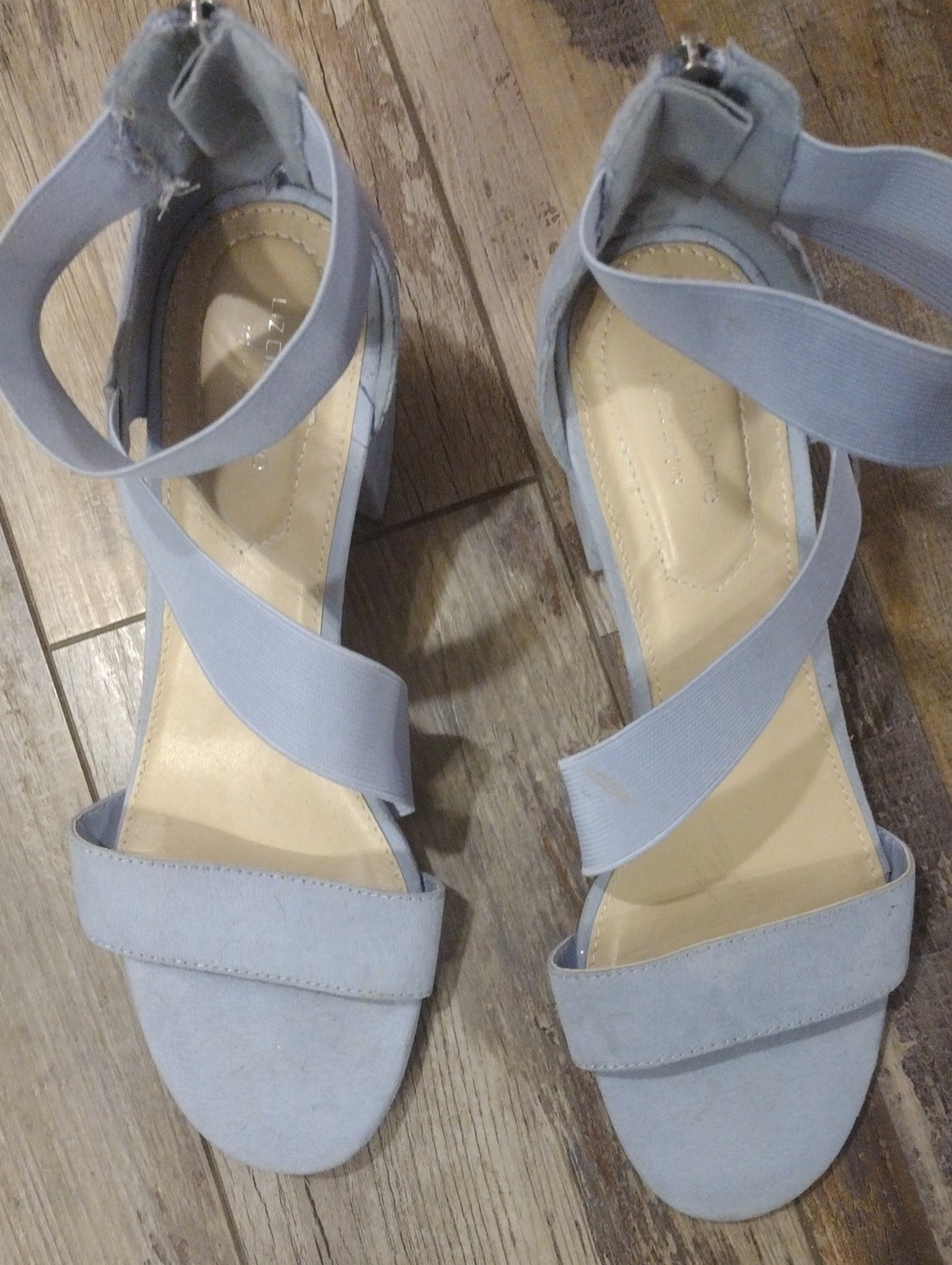 Liz Claiborne Light Blue Strappy Ankle Strap Sandals